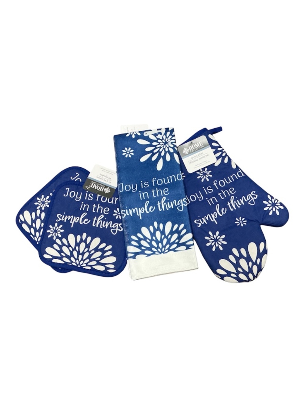 HOME COLLECTION  4 PC POTHOLDERS AND DISH TOWEL SET